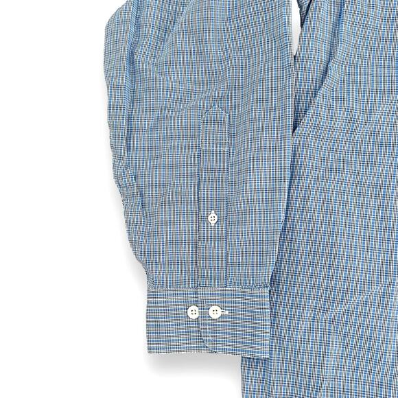 Brooks Brothers 346 Men’s Size L Long Sleeve Button Down Shirt Blue Plaid Cotton - Picture 3 of 5